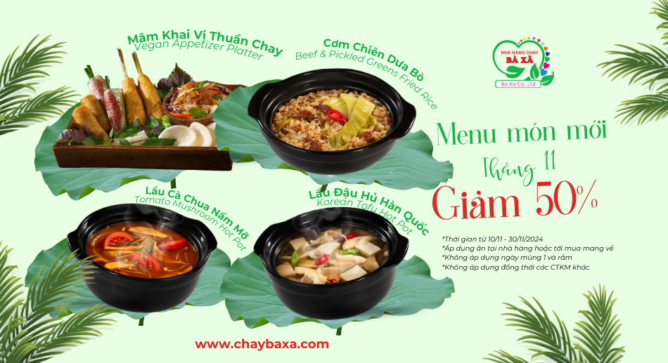 MENU MÓN MỚI THÁNG 11 - GIẢM 50%