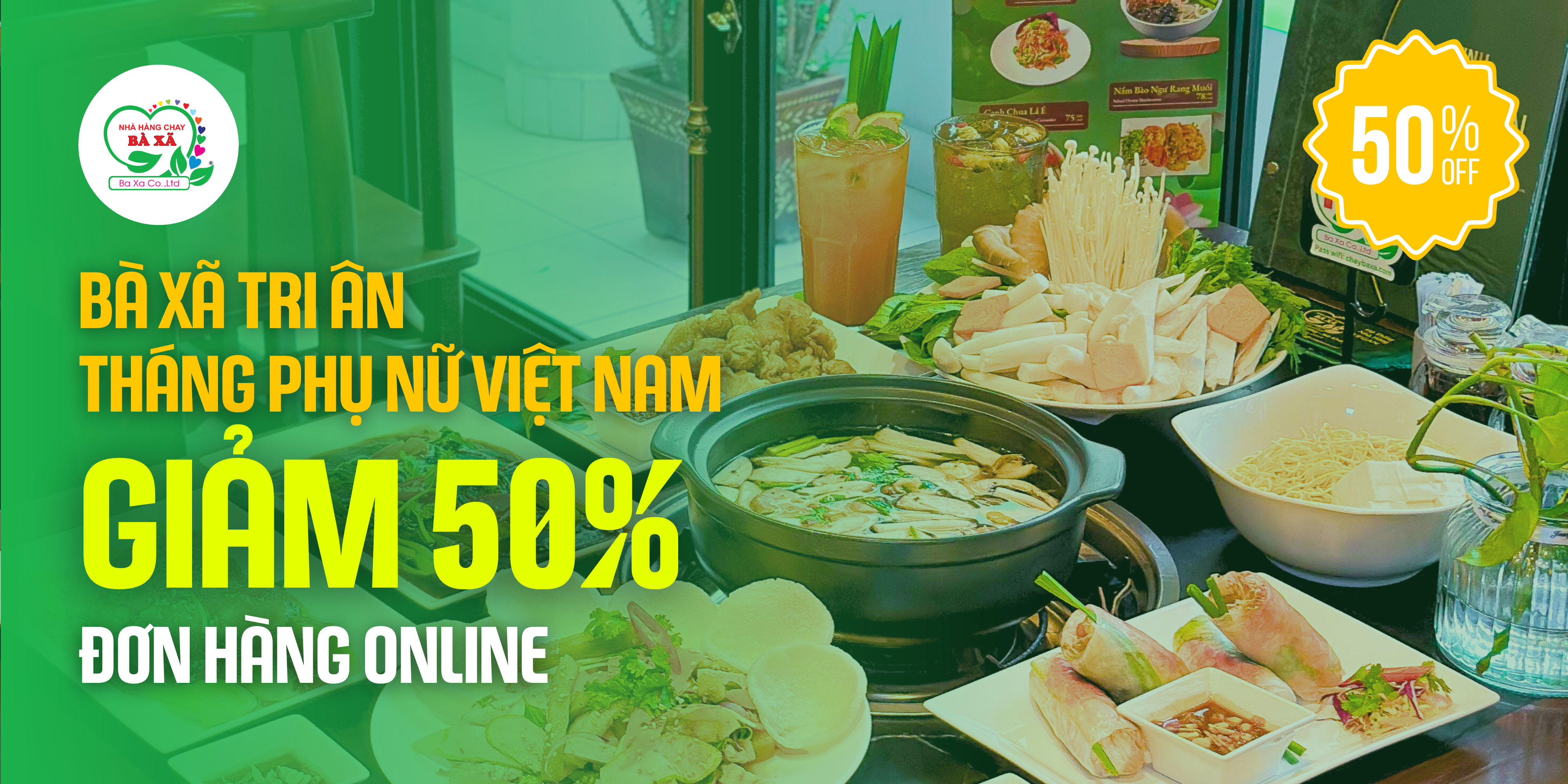 Bà Xã Tri Ân Tháng Phụ Nữ: Giảm 50% Đơn Hàng Online - Cơ Hội Vàng Cho Tín Đồ Ăn Chay!